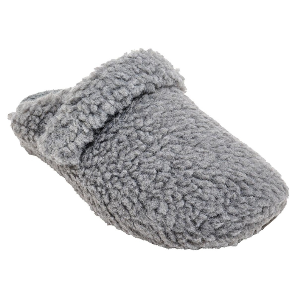 Aetrex Cozy Gray Sherpa Adjustable Orthopidic Slippers